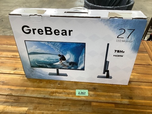 GreBear 27in/75hz Computer Monitor - Lot 2967