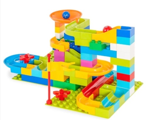 97-Piece Kids Create Your Own Marble Maze Run Racetrack Puzzle Game - Lot 138