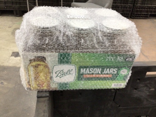 Case of 6 Wide Mouth Ball Mason Jars, Half Gallon Size - Lot 160