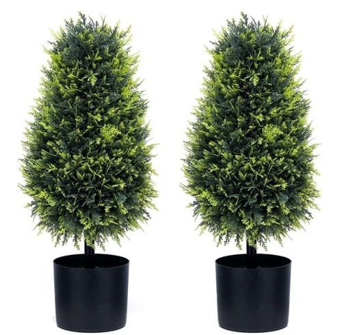 2 Ft Artificial Tower Artificial Plant Set of 2, Outdoor/Indoor Decor - Lot 367