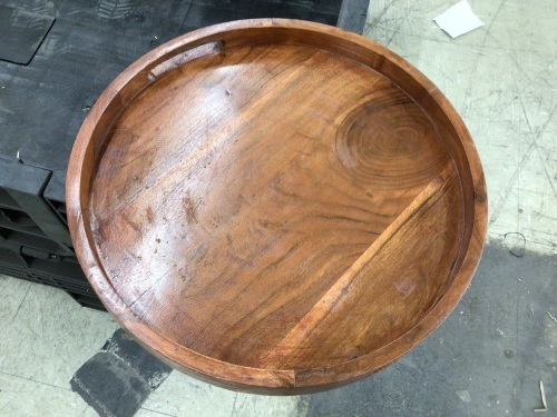 Galleon Gourmet 18" Lazy Susan Acacia Wood Turntable Tray - Lot 389