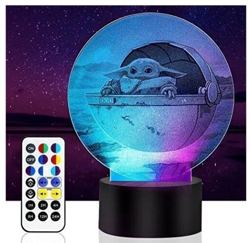 3D Illusion Night Light, Baby Yoda - Lot 392