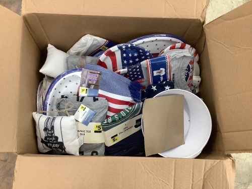 Box of Assorted 4th of July Party Supplies & Decor - Lot 235