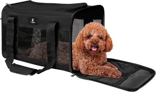 Pet Carrier for Small/Medium Cats/Dogs up to 15 Lbs, Airline Approved, Soft Sided - Lot 385