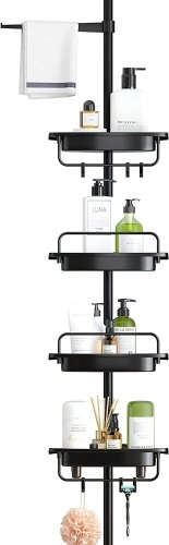 Tension Rustproof Shower Caddy Corner, 4 Tier - Lot 457