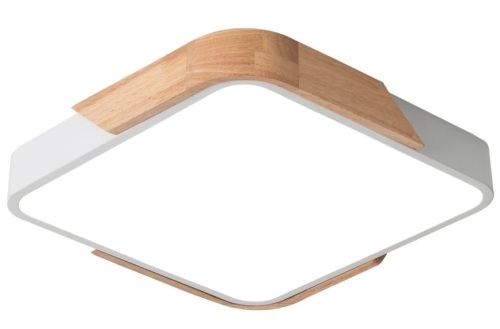 Dimmable Modern Wood Flush Mount Ceiling Light, 15.7 Inch - Lot 433