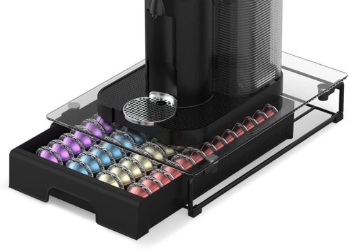 Crystal Tempered Glass Organizer Drawer Compatible with Nespresso Vertuo Capsules - Lot 346