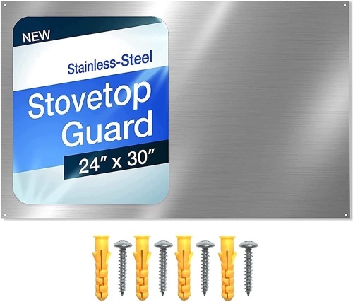 24" x 30" Reversible Metal Stovetop Backsplash - Lot 609