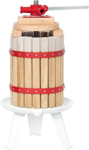 6L (1.6 Gal) Fruit Wine Press Cider Grape Crusher Wood Basket Juice Maker Kitchen - Lot 2487