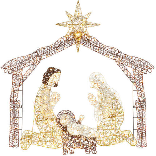 Lighted Christmas Nativity Scene Outdoor Decor with LED Lights - 6ft - Lot 3008