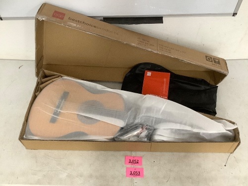 Beginner Acoustic Guitar Set w/ Case, Strap, Digital Tuner, Strings - 38in - Lot 3052
