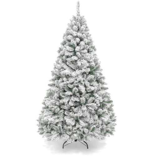 Premium Snow Flocked Artificial Pine Christmas Tree w/ Foldable Metal Base - Lot 3057