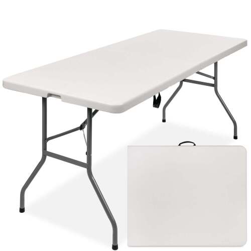 6ft Portable Folding Plastic Dining Table w/ Handle, Lock - Lot 3187