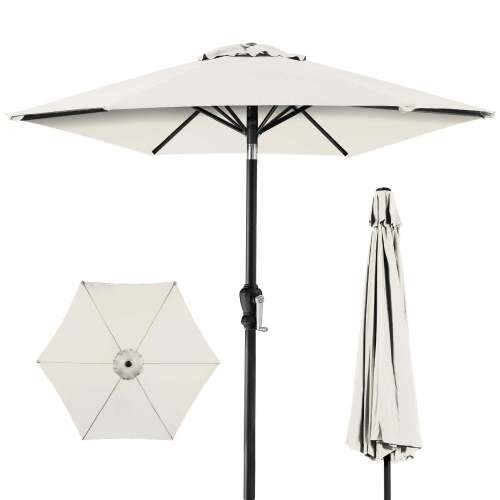 Outdoor Market Patio Umbrella w/ Push Button Tilt, Crank Lift - Lot 3221