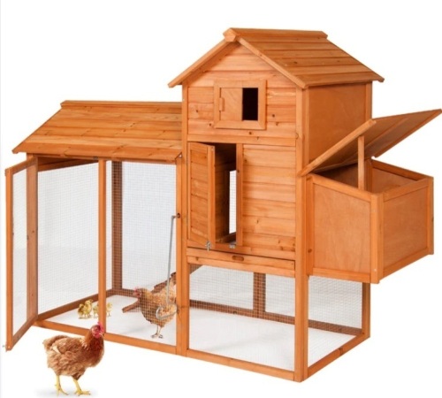 Multi-Level Wooden Chicken Coop - 80in - Lot 17