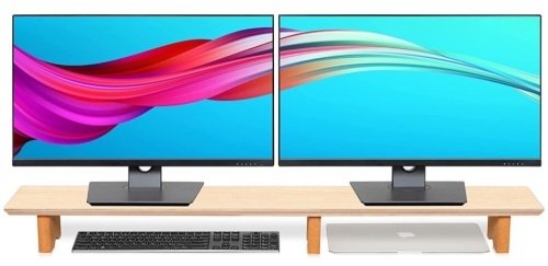 Large Dual Monitor Stand Riser, 43 x 9.4 x 4 inches - Lot 81
