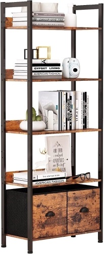 5-Tier Bookshelf with 2 Drawers - Lot 173