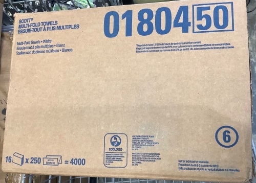 Box of 16 - 250pk Scott Multi-Fold Towels, 4000 towels total - Lot 341
