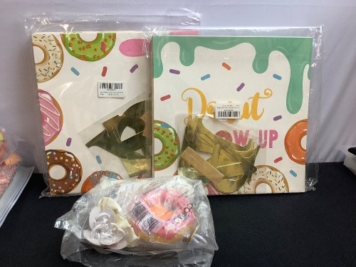 2nd Birthday Donut Party Supplies Bundle - Lot 380