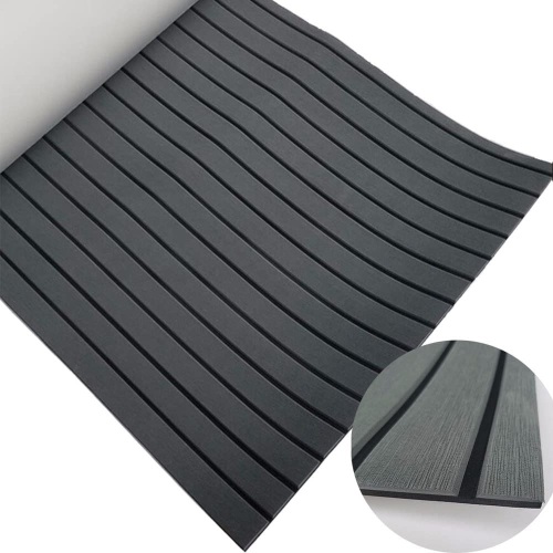 Faux Teak Decking Sheet, Non-Slip and Self-Adhesive Boat Flooring Pad, 94.5"× 35.4" Bevel Edges - Lot 426