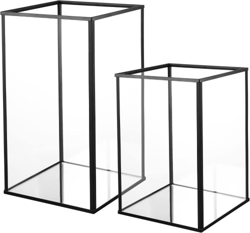 Phosphor Glass Hurricane Candle Holders, Set of 2 - Lot 140