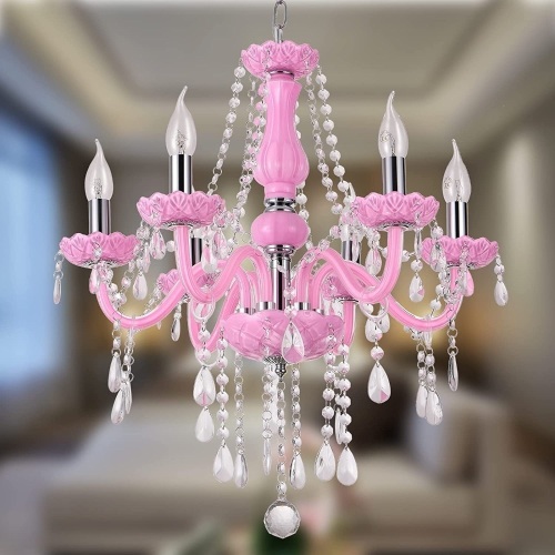 BLACK 6 Light Crystal Chandelier - Lot 363