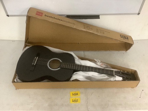 Beginner Acoustic Guitar Set w/ Case, Strap, Digital Tuner, Strings - Lot 3417