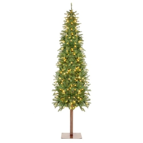 Pre-Lit Artificial Alpine Slim Pencil Christmas Tree w/ LED Lights, Stand - Lot 3485