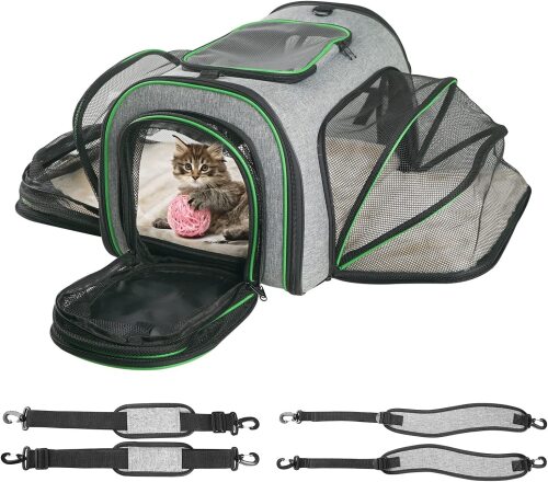 Minthouz Cat Carrier, Four-side Expandable Pet Carrier Airline Approved - Lot 3540