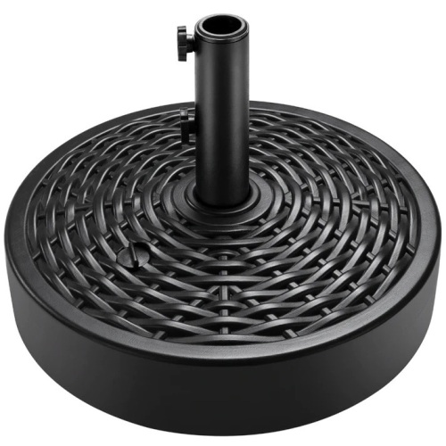 Plastic Faux Wicker Patio Umbrella Base Accessory w/ 2 Adjustment Knobs - Lot 3576