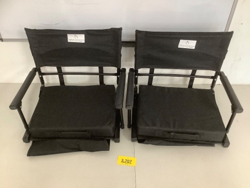 Set of 2 Black Stadium Chairs - Lot 3707