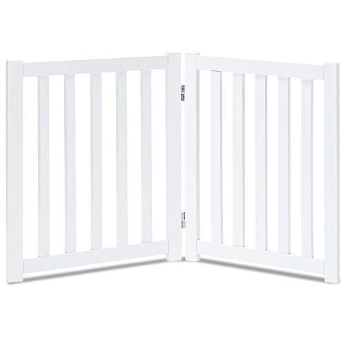 LZRS Solid Hard Wood Freestanding Pet Gate 2 Panel 24" - Lot 557
