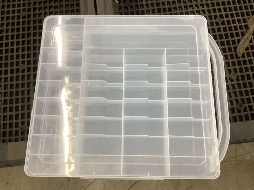 2 Sided Plastic Storage Organizer - Lid Cracked  - Lot 894