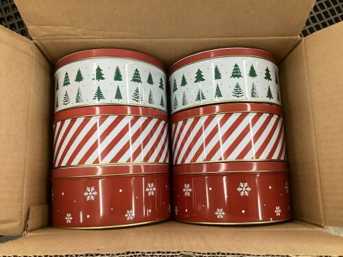 Case of (6) Round Holiday Tins - Lot 529