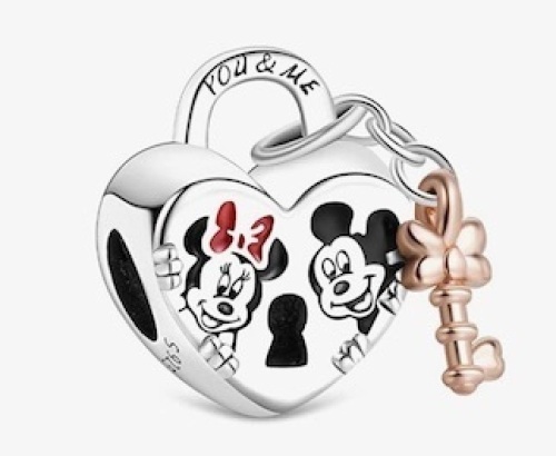 Mickey & Minnie Charm Bead, 925 Sterling Silver - Lot 34