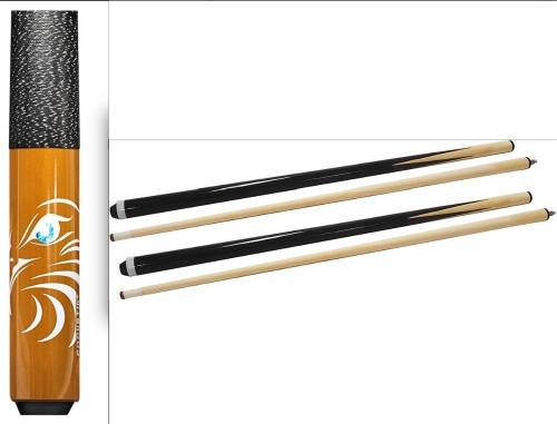 POCUSTIK Pool Stick, 58" 2-Piece ($169.99 Retail) and a 2 Pack of 2 Piece 48" Mini Pool Cues Sticks - Lot 129