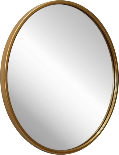 Gold Circle Wall Mirror 16 Inch - Lot 246