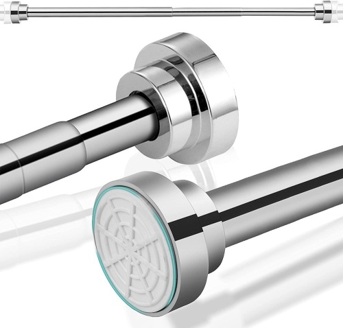 2 pk Tension Shower Curtain Rod with Hooks - Lot 346