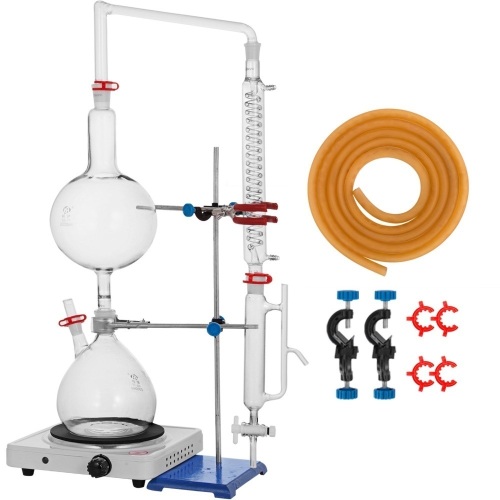2l Essential Oil Steam Distillation Apparatus Kit Graham Condenser 110v  - Lot 145
