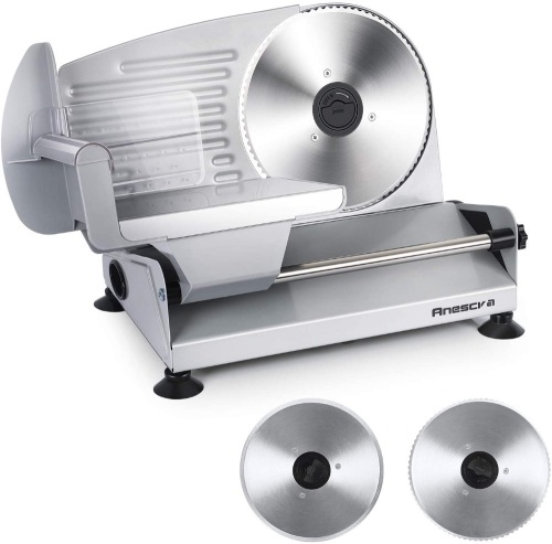 Anescra 200W Electric Deli Food Slicer with Two Removable 7.5’’ Stainless Steel Blades and Food Carriage - Lot 161