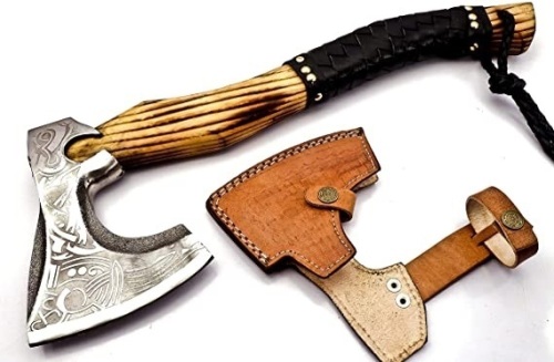 DMKH Handmade Tactical Tomahawk Axe with Leather Sheath - Lot 276