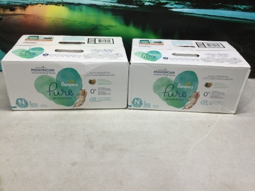Lot of (2) Pampers Pure Protection Baby Diapers, 76 ct  - Lot 838