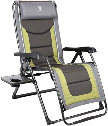 EVER ADVANCED Oversize Zero Gravity Padded Patio Lounger Chair with Adjustable Headrest   - Lot 1030