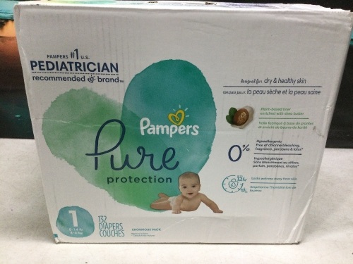 Pampers Pure Protection Baby Diapers, 132 ct - Lot 1107