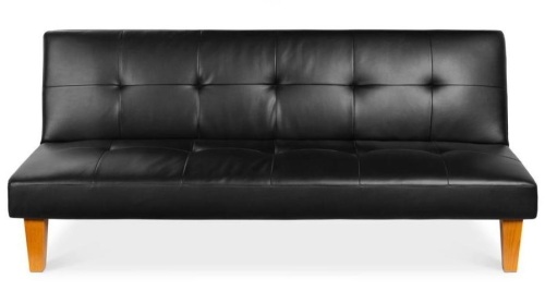 Convertible Lounge Futon Sofa Bed w/ Adjustable Back, Tufted Design  - Lot 659