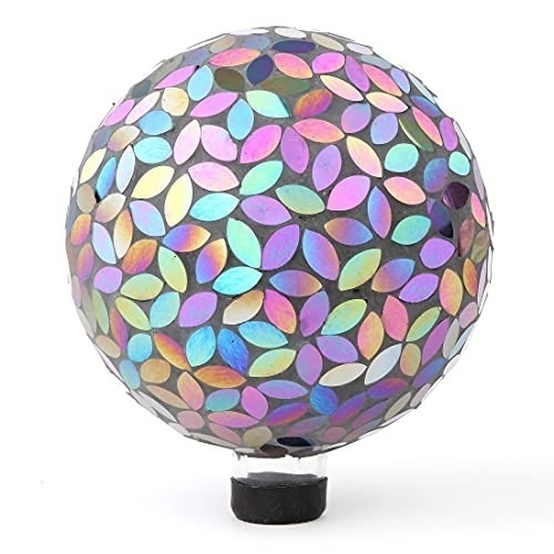 Lily's Home Holographic Petal Mosaic Glass Gazing Ball - Lot 279