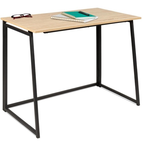 Folding Drop Leaf Office Desk w/ Wood Table Top, Back Shelf   - Lot 785