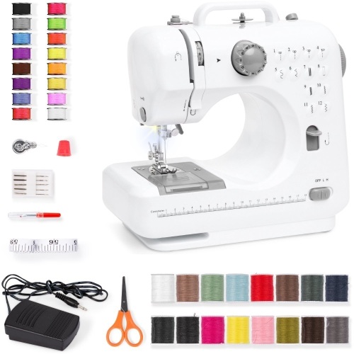 6V Portable Foot Pedal Sewing Machine w/ 12 Stitch Patterns  - Lot 806
