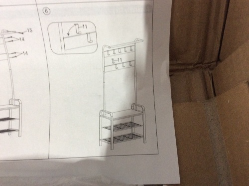 Entryway Bench with Coat Hooks and Shoe Storage - Lot 912