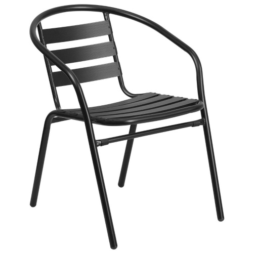 Lot of (4) Flash Furniture Metal Restaurant Stack Chairs with Aluminum Slats - Lot 288